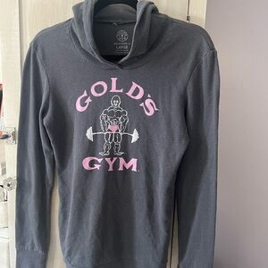 Gold's Gym Women's Vintage Charcoal Cowl Neck Sweater with hood